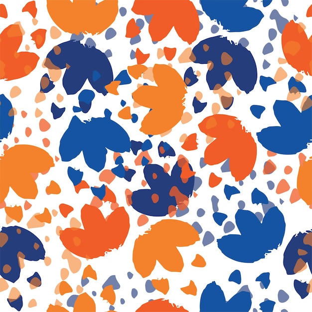 Modern animal skin pattern with flower shapes