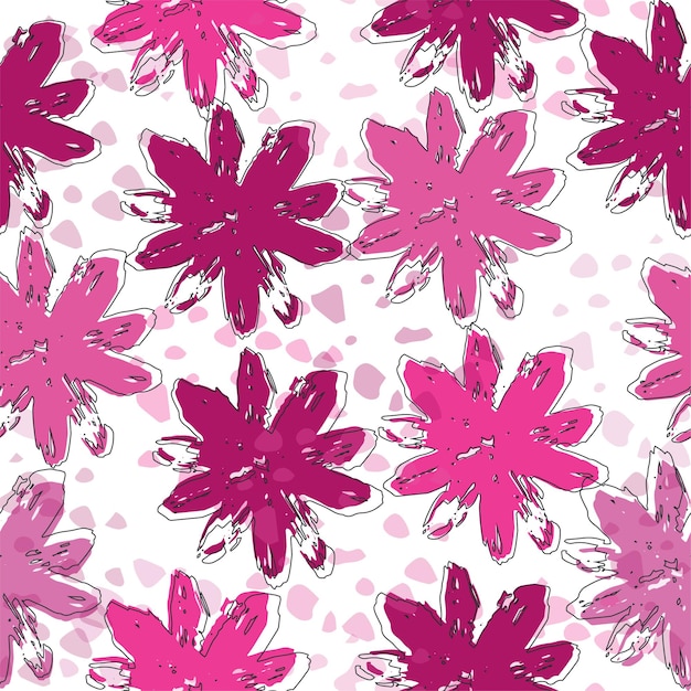 Modern animal skin pattern with flower shapes