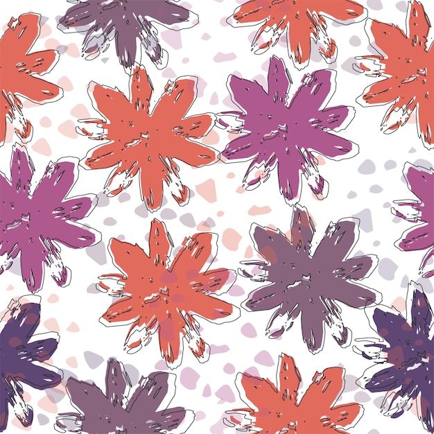 Modern animal skin pattern with flower shapes