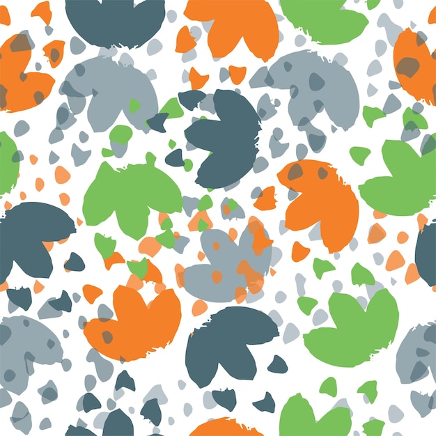 Modern animal skin pattern with flower shapes