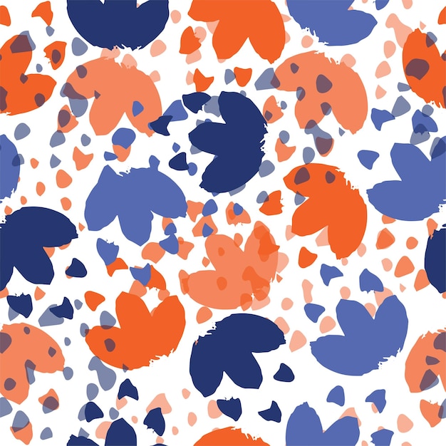 Modern animal skin pattern with flower shapes