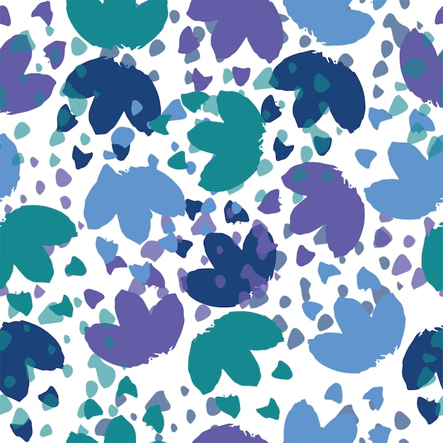 Modern animal skin pattern with flower shapes