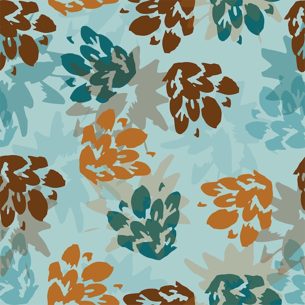 Modern animal skin pattern with flower shapes