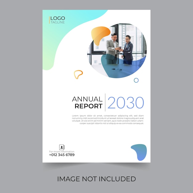 Modern annual report business brochure cover design or flyer clean design