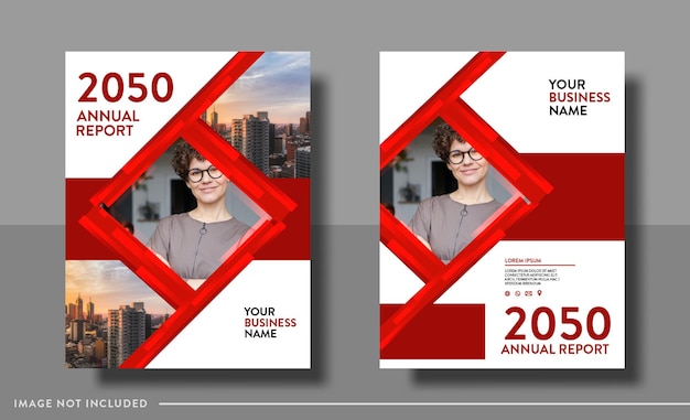 Modern annual report or corporate book cover design template in a4