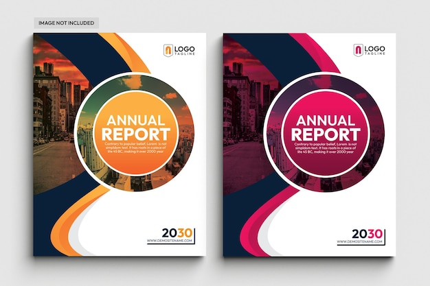 Modern annual report corporate business book cover design set template