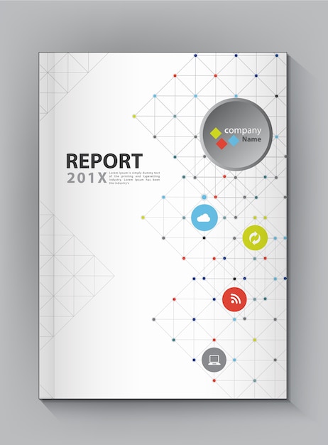 Modern Annual report Cover design vector dot technology