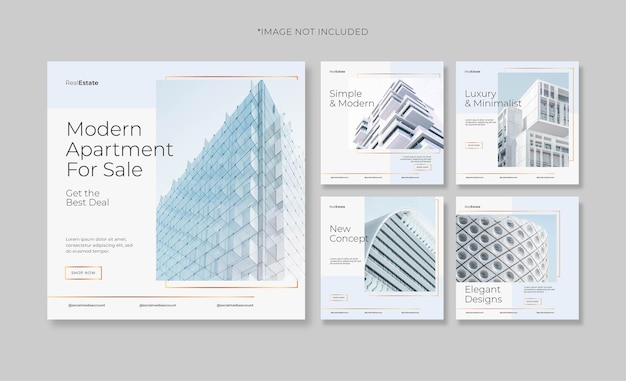 Vector modern apartment real estate social media post template