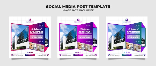 Modern Apartment Social Media Instagram Post, Flyer And Banner Template For promotion