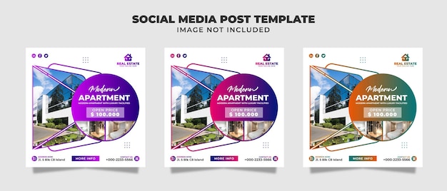 Modern Apartment Social Media Instagram Post, Flyer And Banner Template For promotion