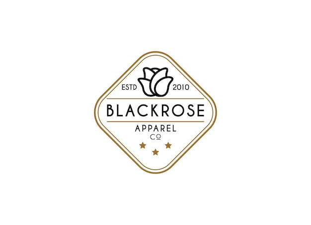 Modern apparel cloth logo design black rose logo design template