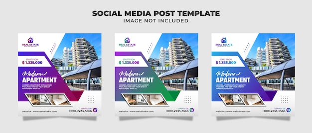 Modern appartement social media instagram post en bannersjabloon