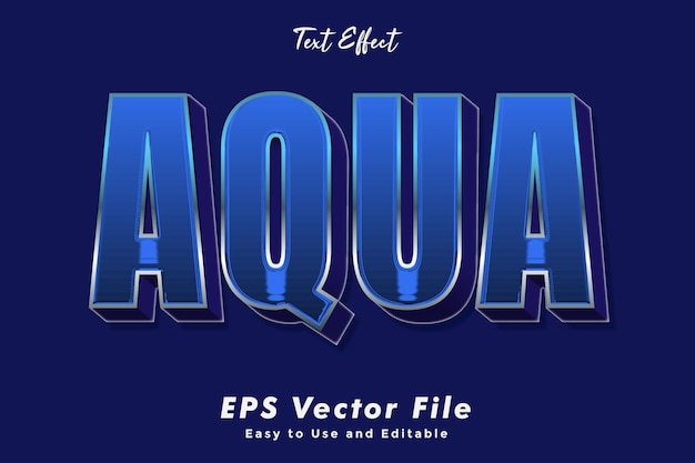 Vector modern aqua text effect template typography effect template