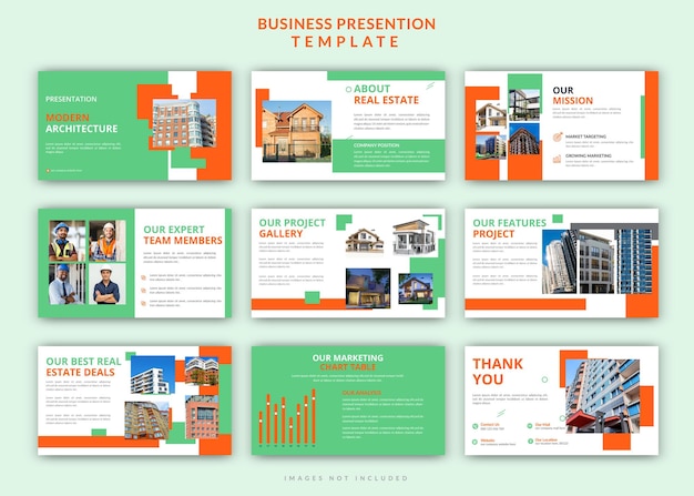 Modern architecture business powerpoint presentation slides design set template