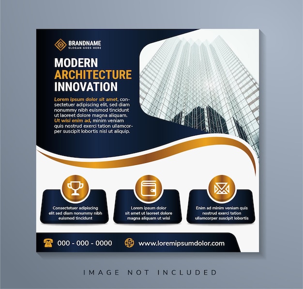 Modern architecture innovation design sale banner for social media post template