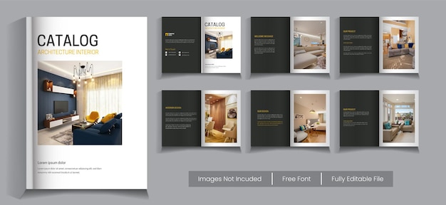 Modern architecture and interior catalogue template design