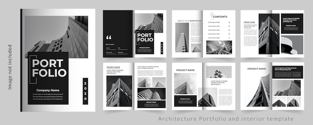 Vector modern architecture portfolio or interior template