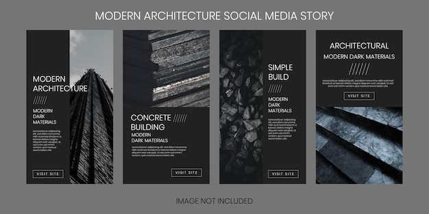 Vettore storia dei social media di architettura moderna