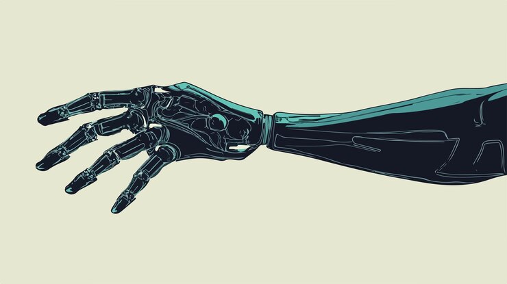 Vector modern arm prosthetics vector illustration for digital design projects