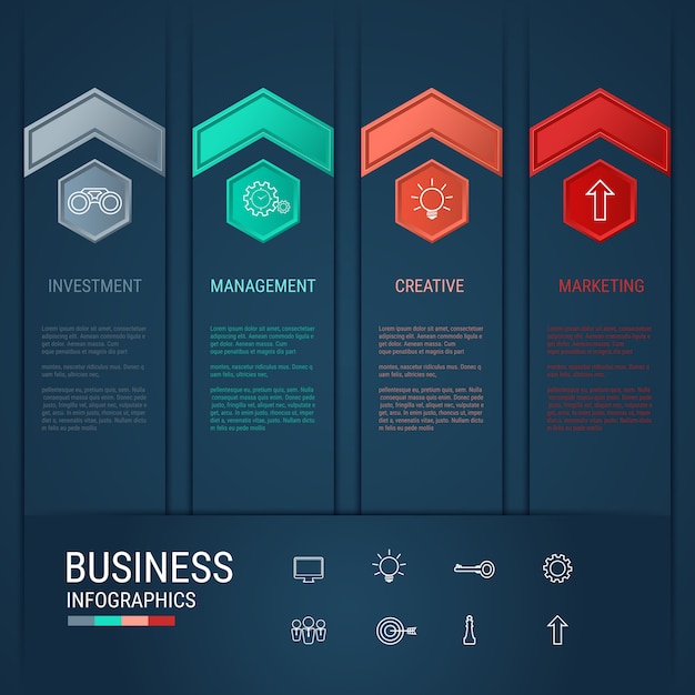 Vector modern arrow business infographics template.