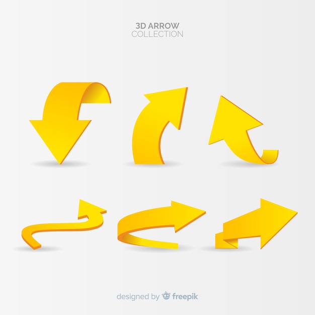 Vector modern arrow collection with 3d style