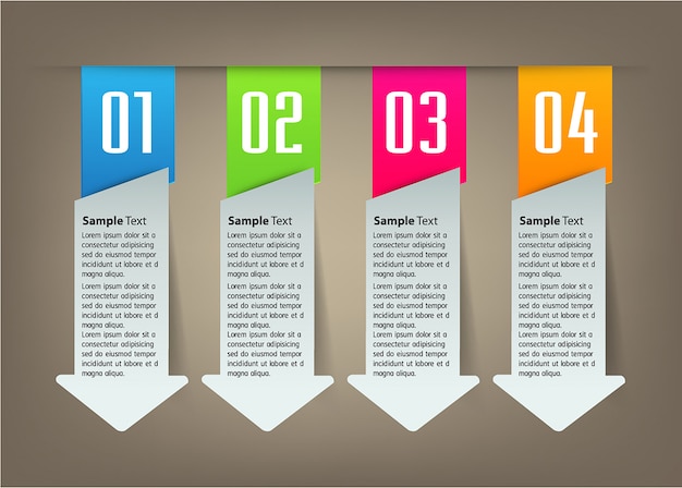 Modello moderno della casella di testo della carta della freccia, insegna infographic