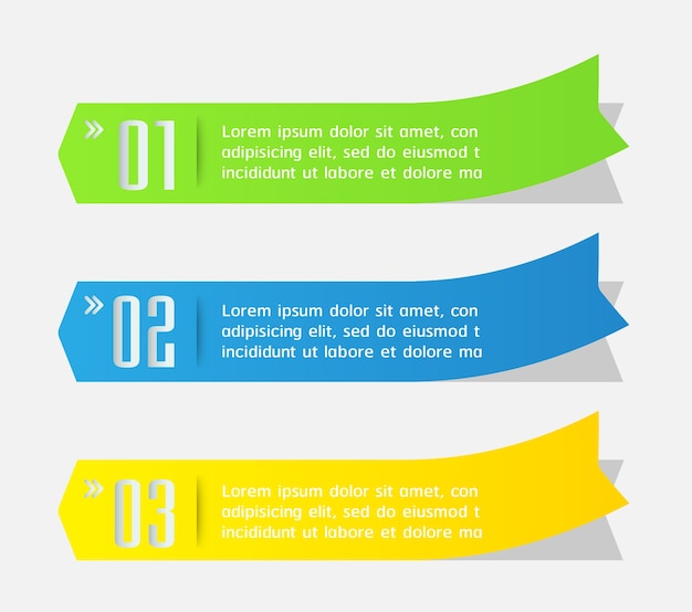 Modern arrow text box template, banner infographic