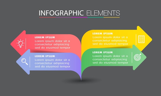 современный шаблон текстового поля стрелки, баннер Инфографика