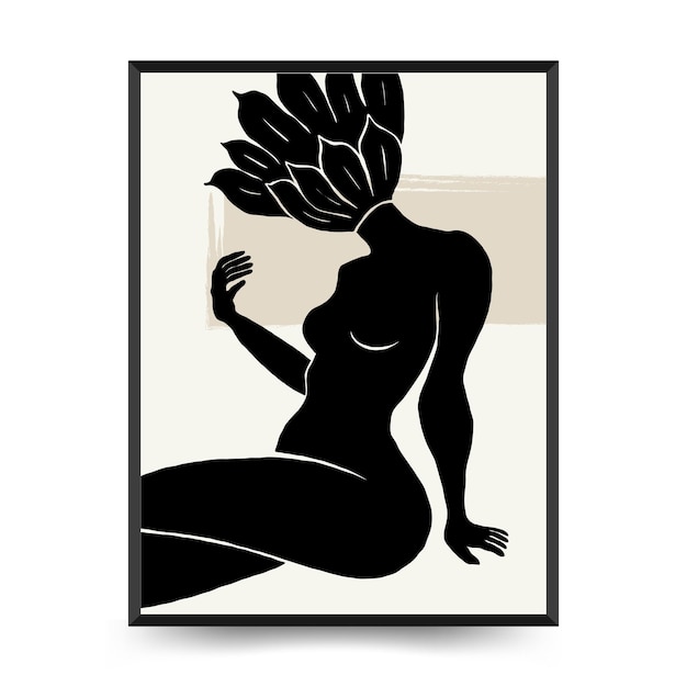 Современный художественный плакат с телом женщины и цветом Матисс Абстрактный набор Эстетический современный декор Бохо