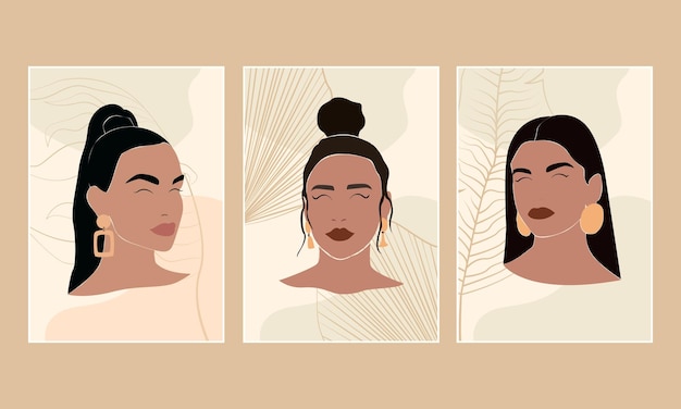 Modern art prints in boho style Eps10 vector