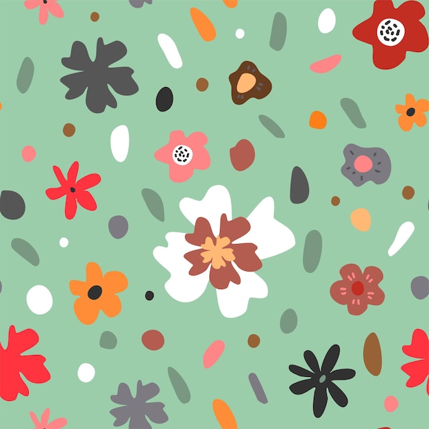 Vector modern artistic abstract floral endless background for textile fabric print