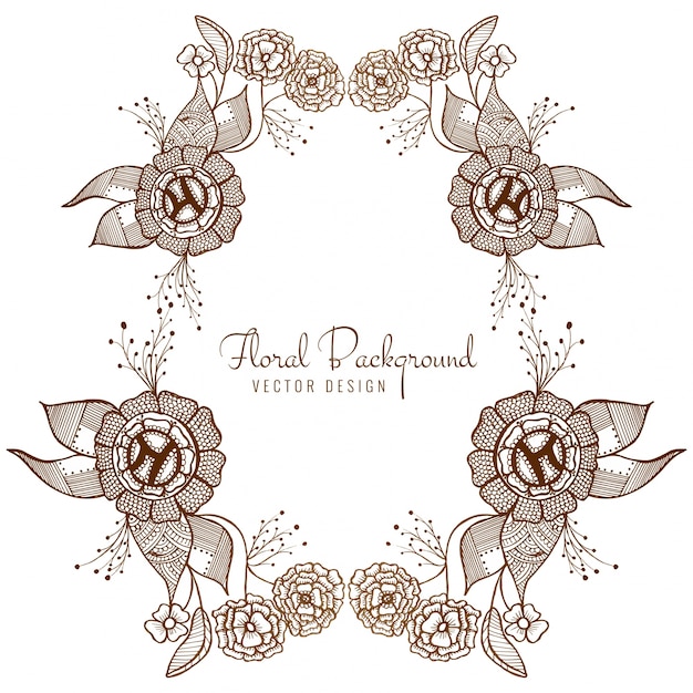 Modern artistic wedding floral design vector