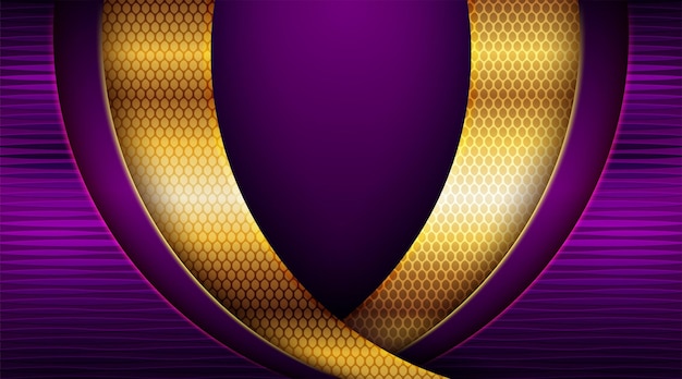 Modern artwork purple with golden trendy covers design geometry shape style