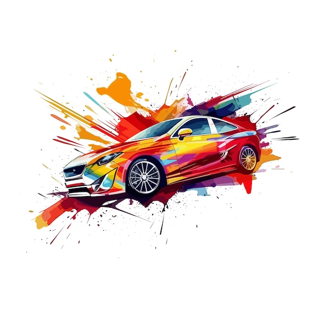 Modern auto car logo concept white background vector art painting