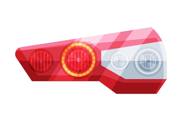 Modern Automotive Auto Headlights Flat Style Vector Illustration on White Background