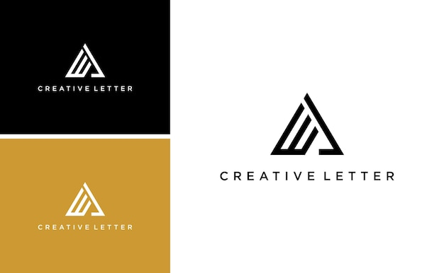 Modern aw logo initial wa vector design template with geometric and abstract