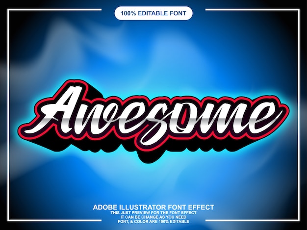 Vector modern awesome script with glow font effect