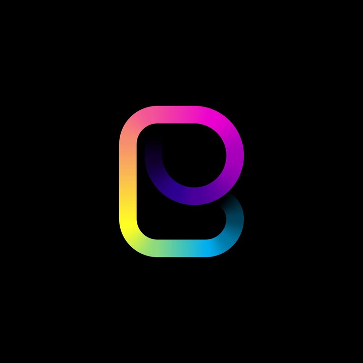 Modern B Letter Gradient Color Icon Design