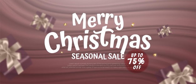 Modern background christmas sale celebration with realistic element decoration