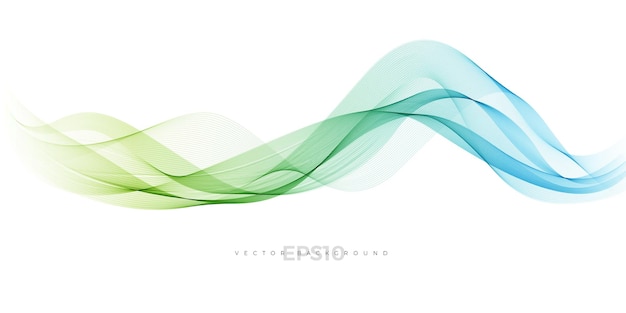 Modern background element with abstract green line wave