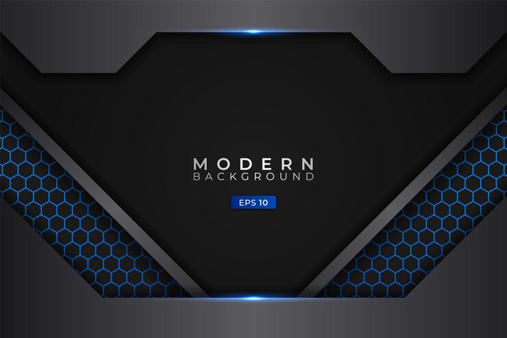 Modern Background Futuristic Technology Glowing Blue Metallic with Hexagon