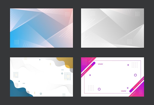 Vector modern background geometric style collection of 4 set eps 10