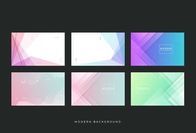 Modern background geometric style gradations set 6 collection eps 10