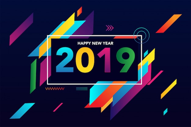 Modern background of new year 2019