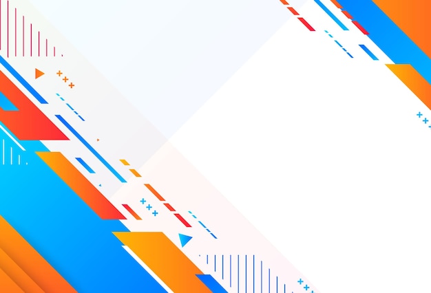 Modern background premium glitch effect colorful orange and blue gradation