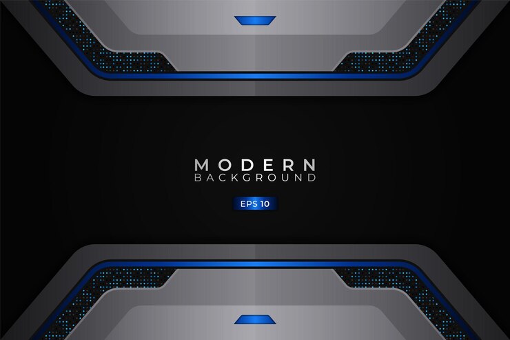 Modern Background Realistic 3D Futuristic Technology Blue with Silver Metallic
