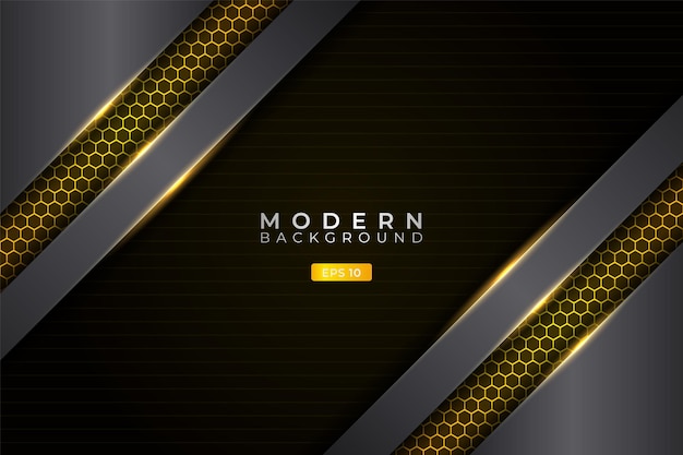 Modern Background Realistic Diagonal Metallic Overlapped Glow Yellow