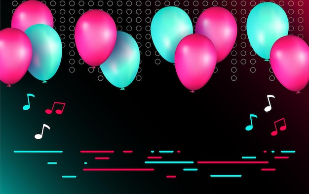 Modern Background with red and blue balloons vector illustration premium vector