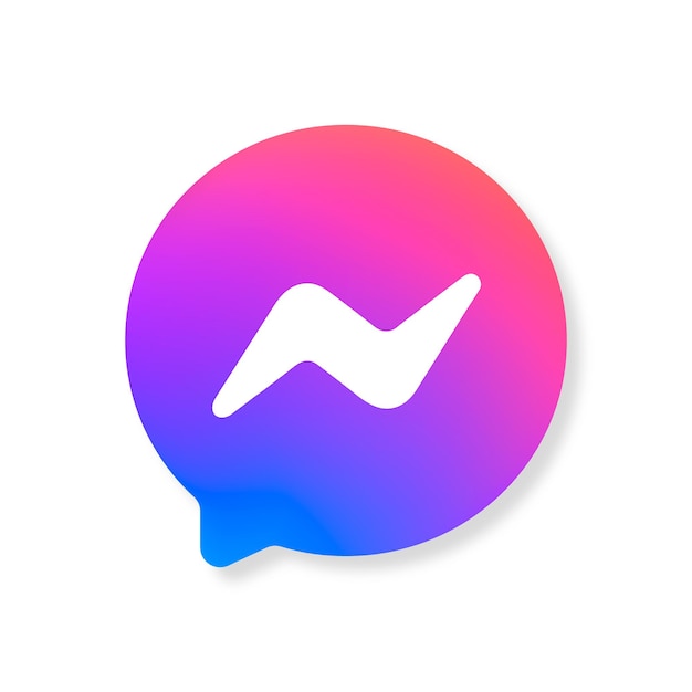 Vettore icona di facebook messenger con badge moderno