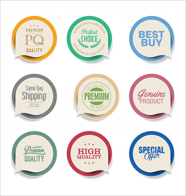 Vector modern badges colorful collection